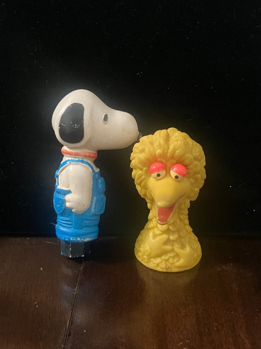 Vintage Big Bird Finger Puppet & Snoopy Take-a-Part House Figurine 1970s 80s